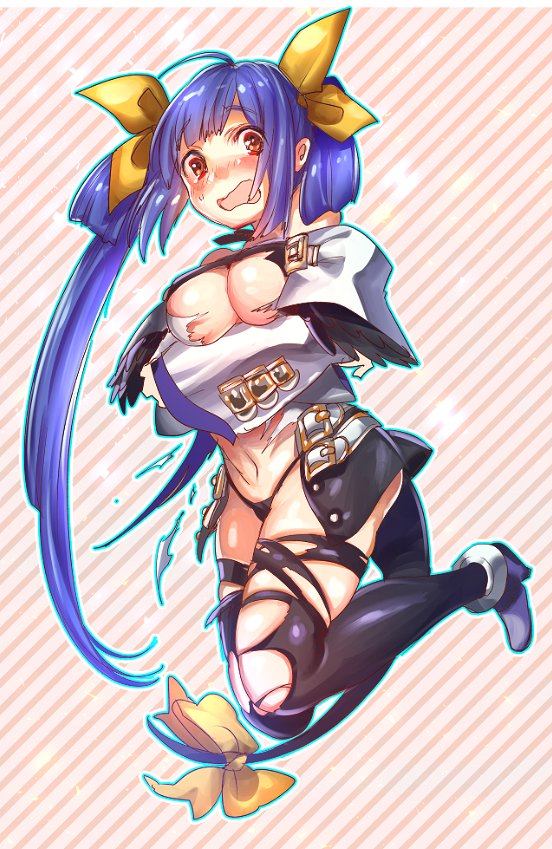 1girl, ahoge, ankle_boots, bangs, belt, belt_buckle, black_legwear, black_panties