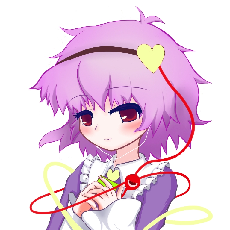 digital_media_player, eyes, hairband, heart, ipod, komeiji_satori, light_smile, orenji