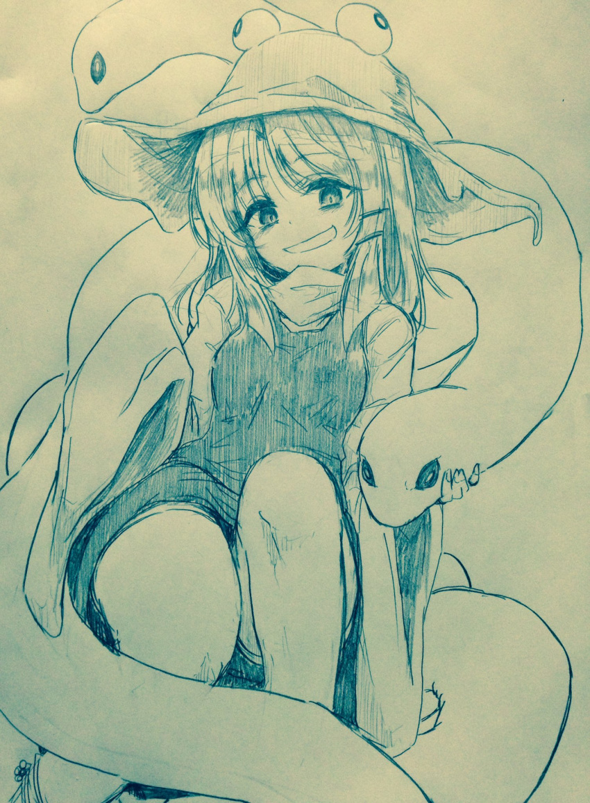 1girl, bangs, blush, commentary_request, efukei, eyebrows_visible_through_hair, hat, highres