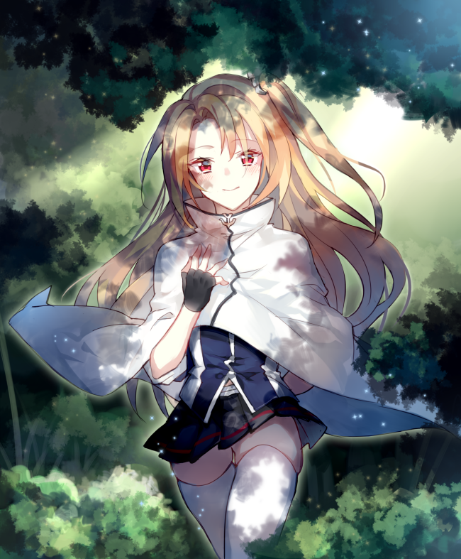 1girl, arm_behind_back, azur_lane, blonde_hair, cape, cleveland_(bilan_hangxian), cowboy_shot, fanziju