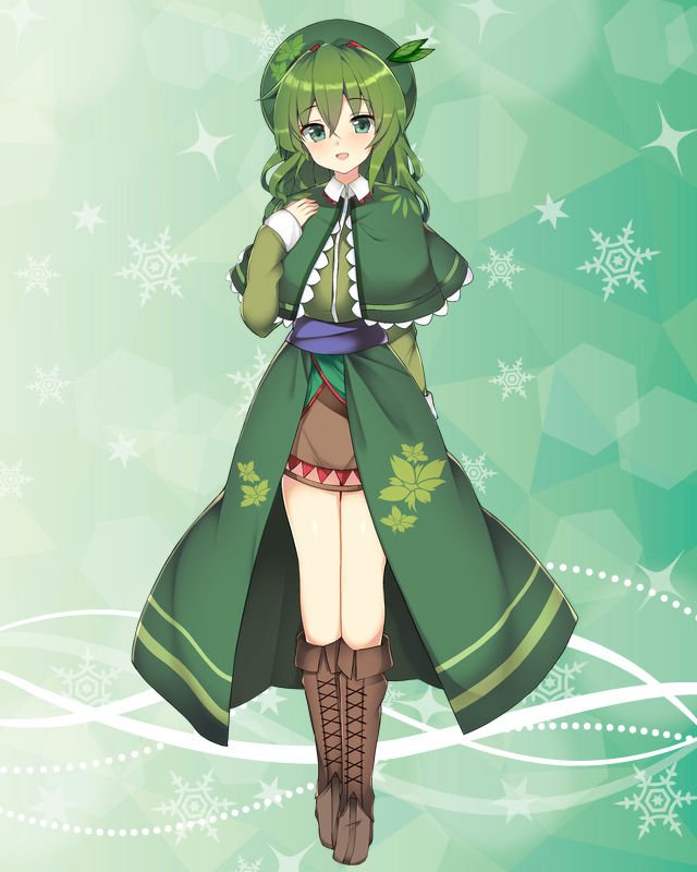1girl, :d, arm_behind_back, bangs, blush, boots, brown_footwear, capelet