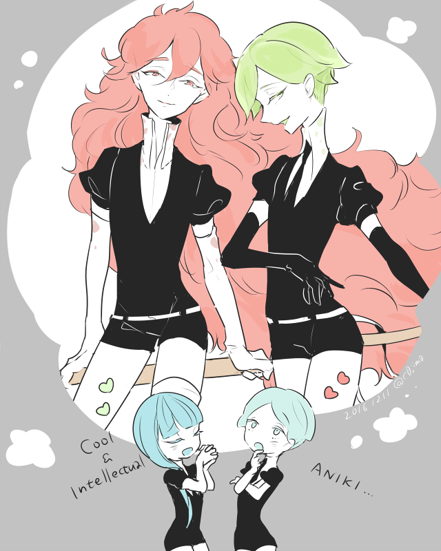 androgynous, benitoite_(houseki_no_kuni), black_neckwear, blue_hair, center_part, closed_eyes, cojimama, elbow_gloves