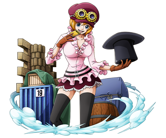 1girl, :d, black_hat, black_legwear, blue_eyes, bodskih, breasts, brown_gloves