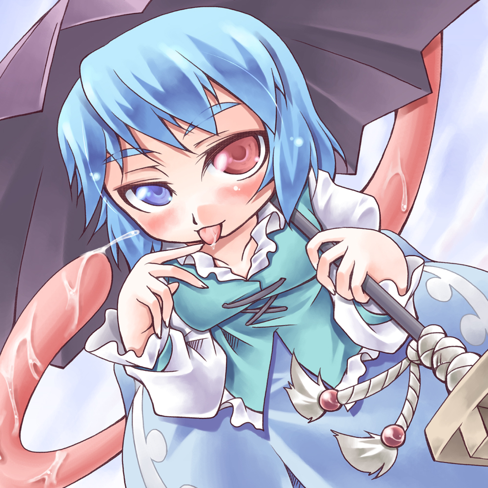 bad_id, geta, heterochromia, karakasa, karakasa_obake, nyagakiya, saliva, tatara_kogasa