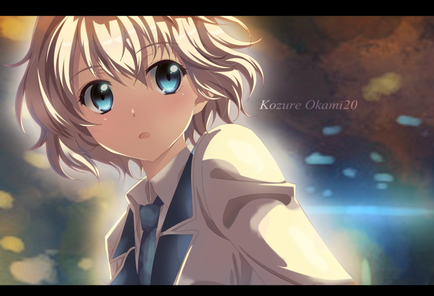 1girl, blue_eyes, highres, kozureokami20, original, scan, smile, solo