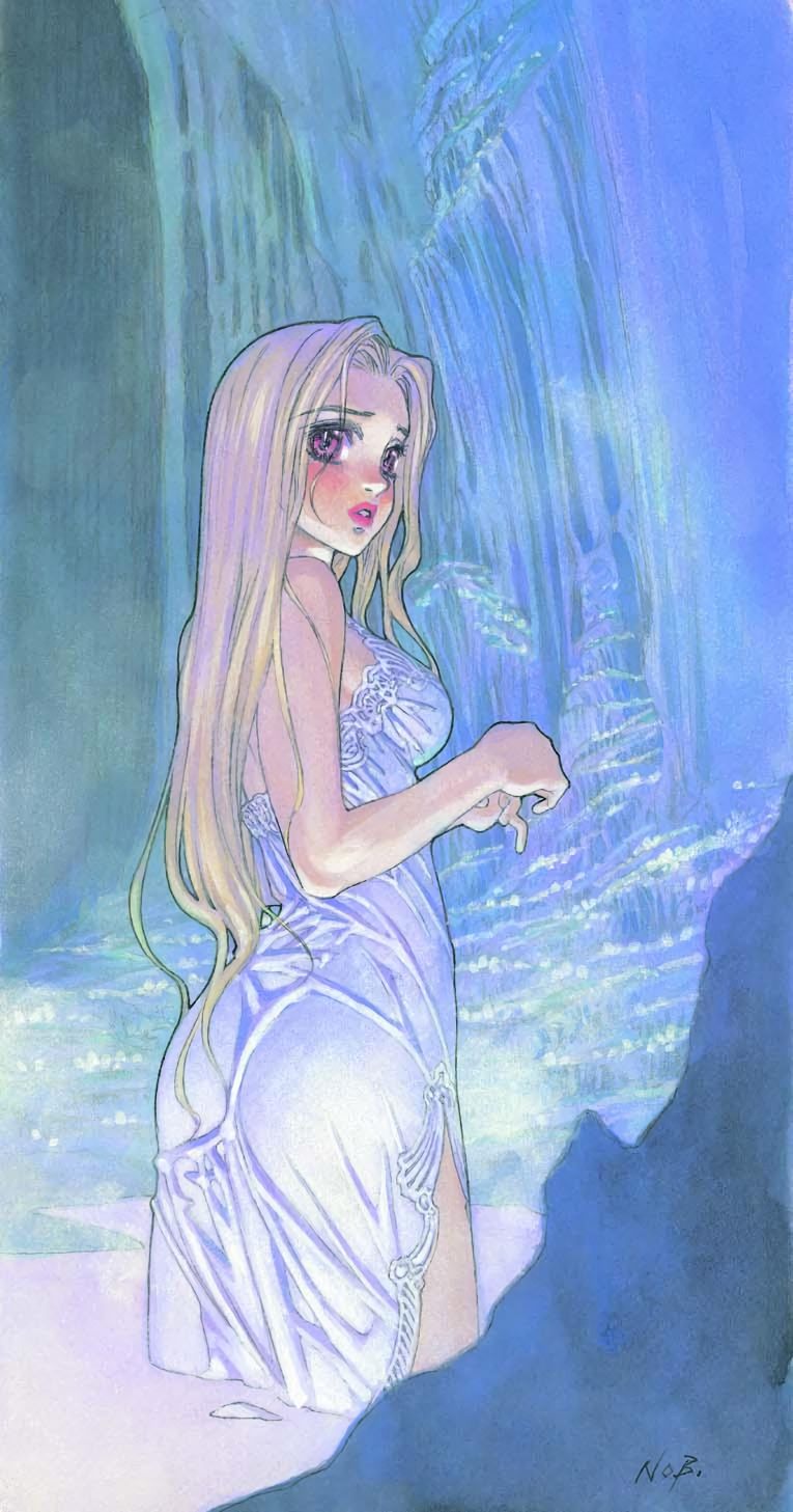 1girl, blonde_hair, dress, highres, lipstick, long_hair, makeup, original