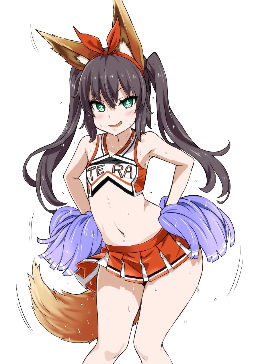+_+, 1girl, animal_ears, armpits, asanagi, bangs, bare_arms, bare_shoulders