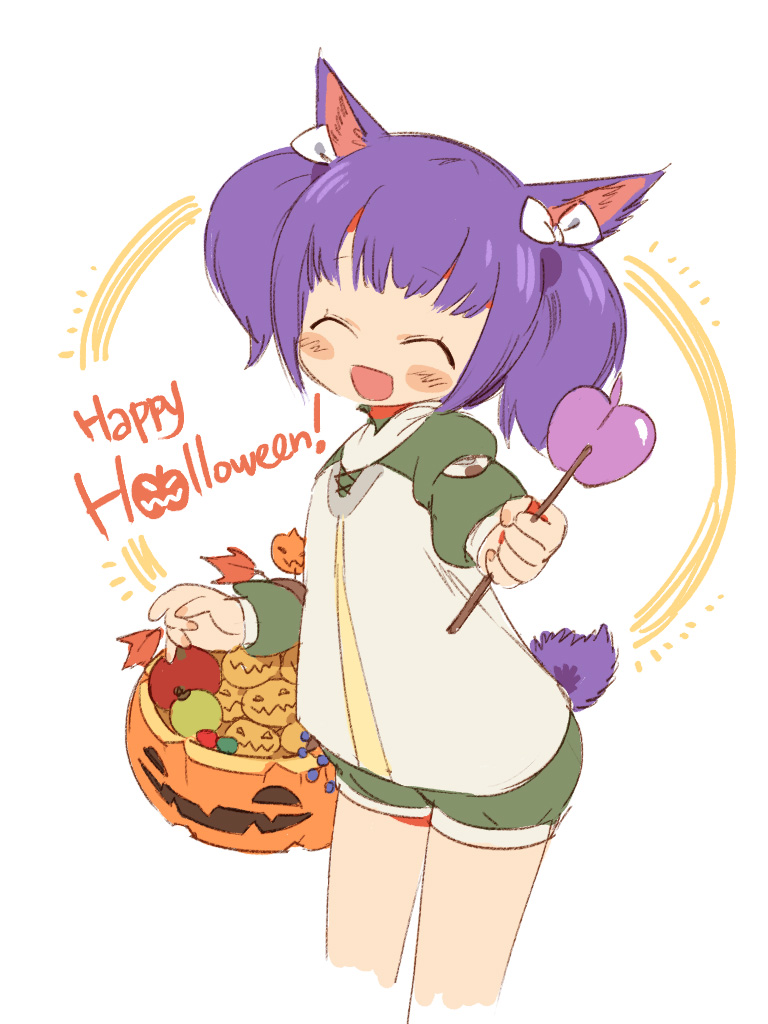 1girl, animal_ears, blush_stickers, bow, cat_ears, cat_tail, closed_eyes, final_fantasy