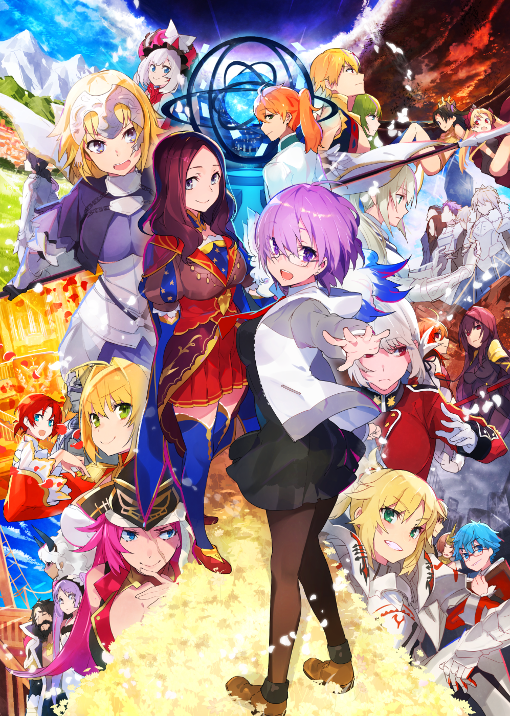 6+boys, 6+girls, :d, agravain_(fate/grand_order), armor, artoria_pendragon_(all), artoria_pendragon_(lancer), asterios_(fate/grand_order)