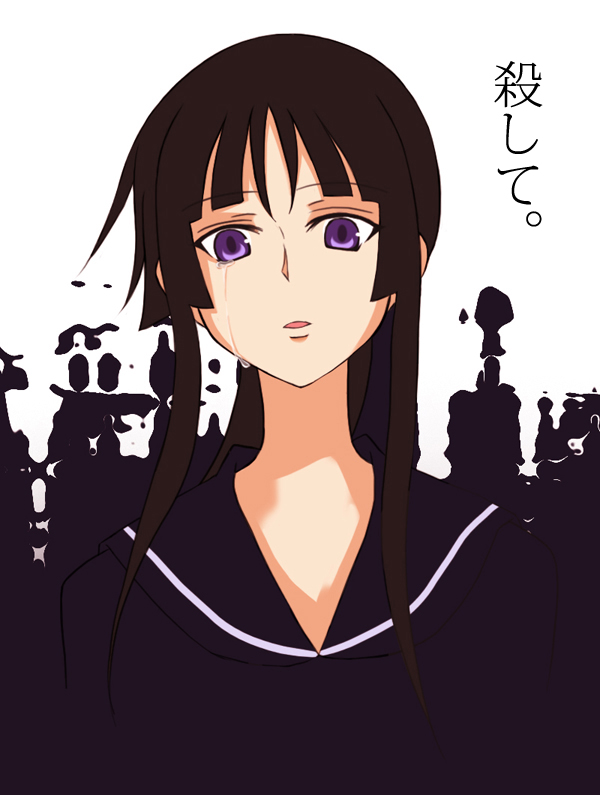 ga-rei, ga-rei_zero, isayama_yomi, kanata_(pixiv), kanata_(sentiment), long_hair, purple_eyes, school_uniform