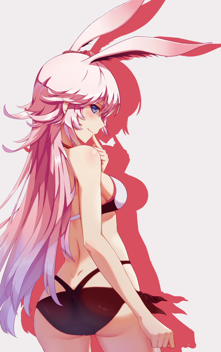 1girl, absurdres, animal_ears, ass, bare_shoulders, benghuai_xueyuan, blush, breasts