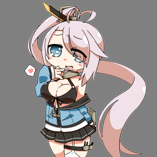 1girl, :d, anahoriya, antenna_hair, arm_behind_back, azur_lane, bare_shoulders, bikini_top