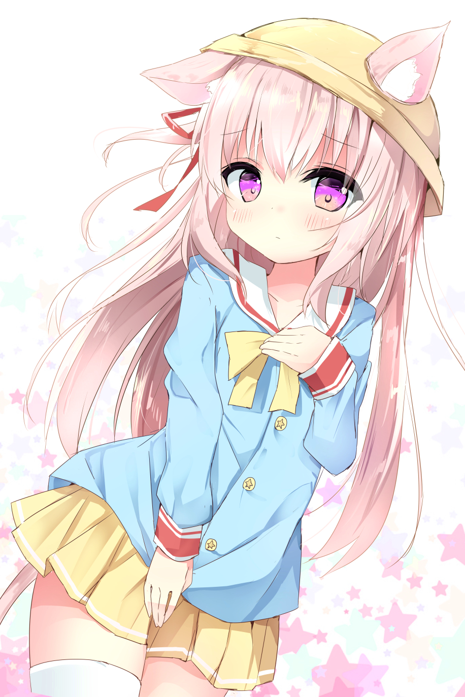 1girl, animal_ears, azur_lane, bangs, blue_shirt, blush, bow, bowtie