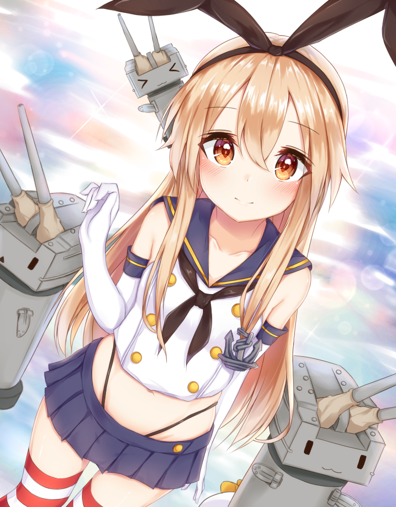 >_<, 10s, 1girl, :3, anchor_hair_ornament, black_panties, blonde_hair, blush