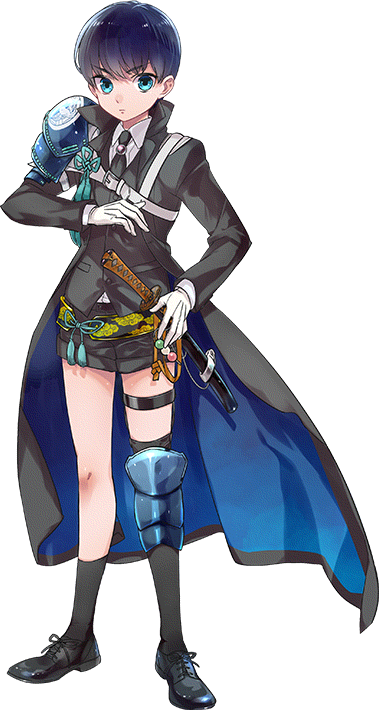 10s, 1boy, asymmetrical_legwear, bangs, black_legwear, black_neckwear, blue_eyes, blue_hair