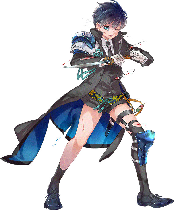 10s, 1boy, asymmetrical_legwear, bangs, black_legwear, black_neckwear, blood, blue_eyes