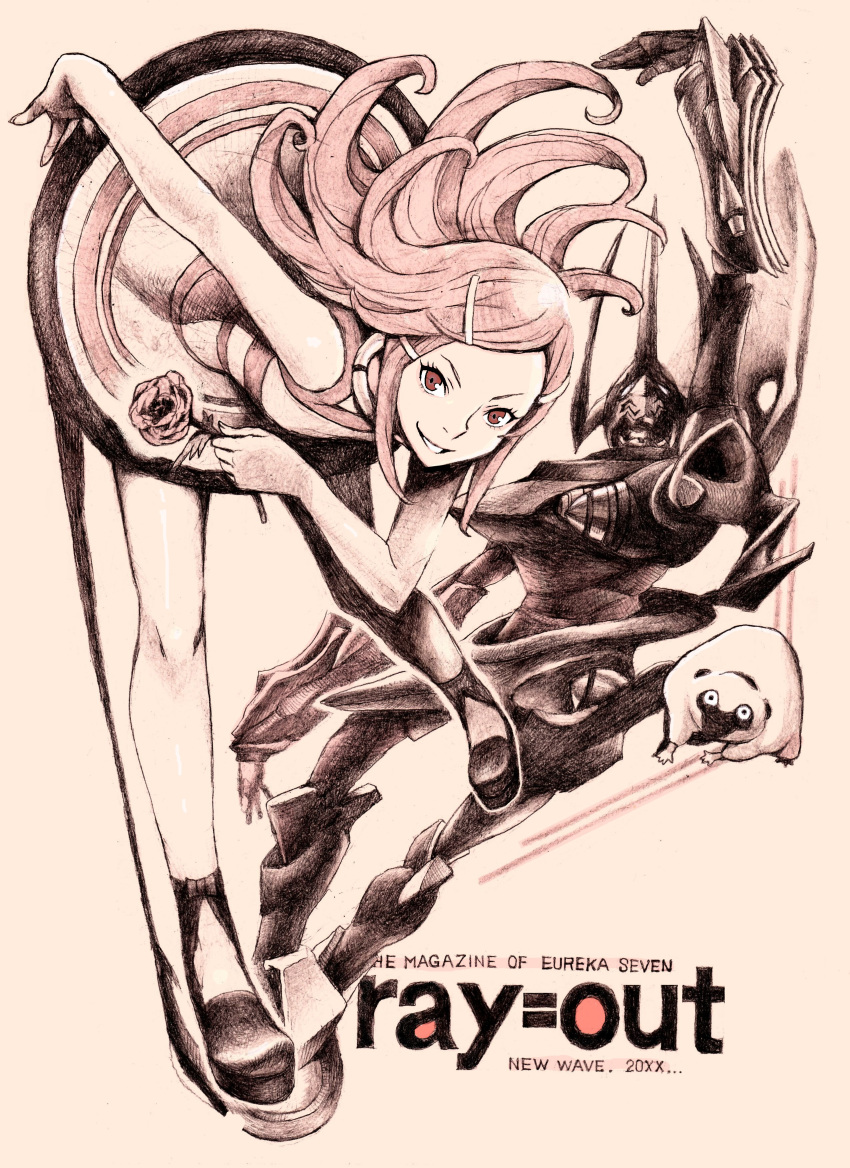 anemone, dress, eureka_7, eureka_seven, eureka_seven_(series), grin, gulliver, hair_ornament