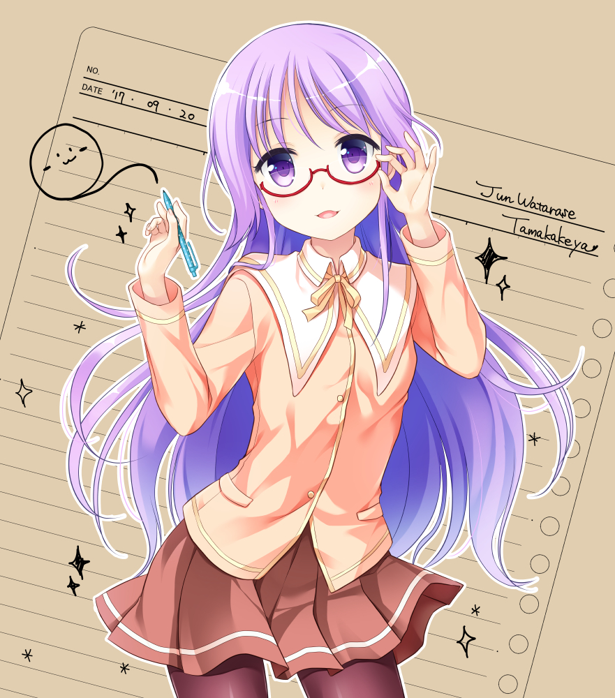 1boy, blush, crossdressinging, glasses, happiness!, long_hair, long_sleeves, male_focus
