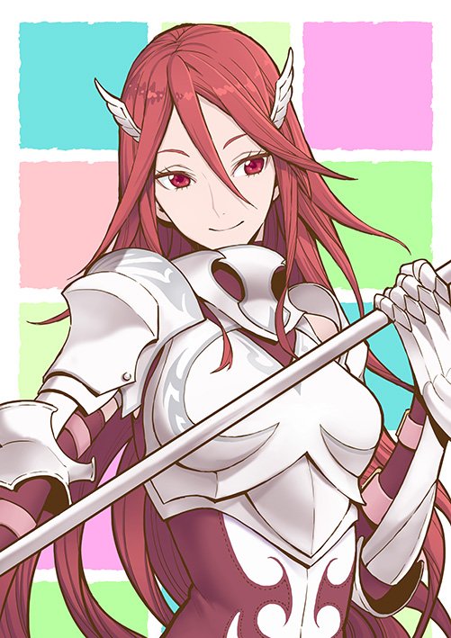 1girl, armor, fire_emblem, fire_emblem:_kakusei, gloves, hair_ornament, long_hair, looking_at_viewer