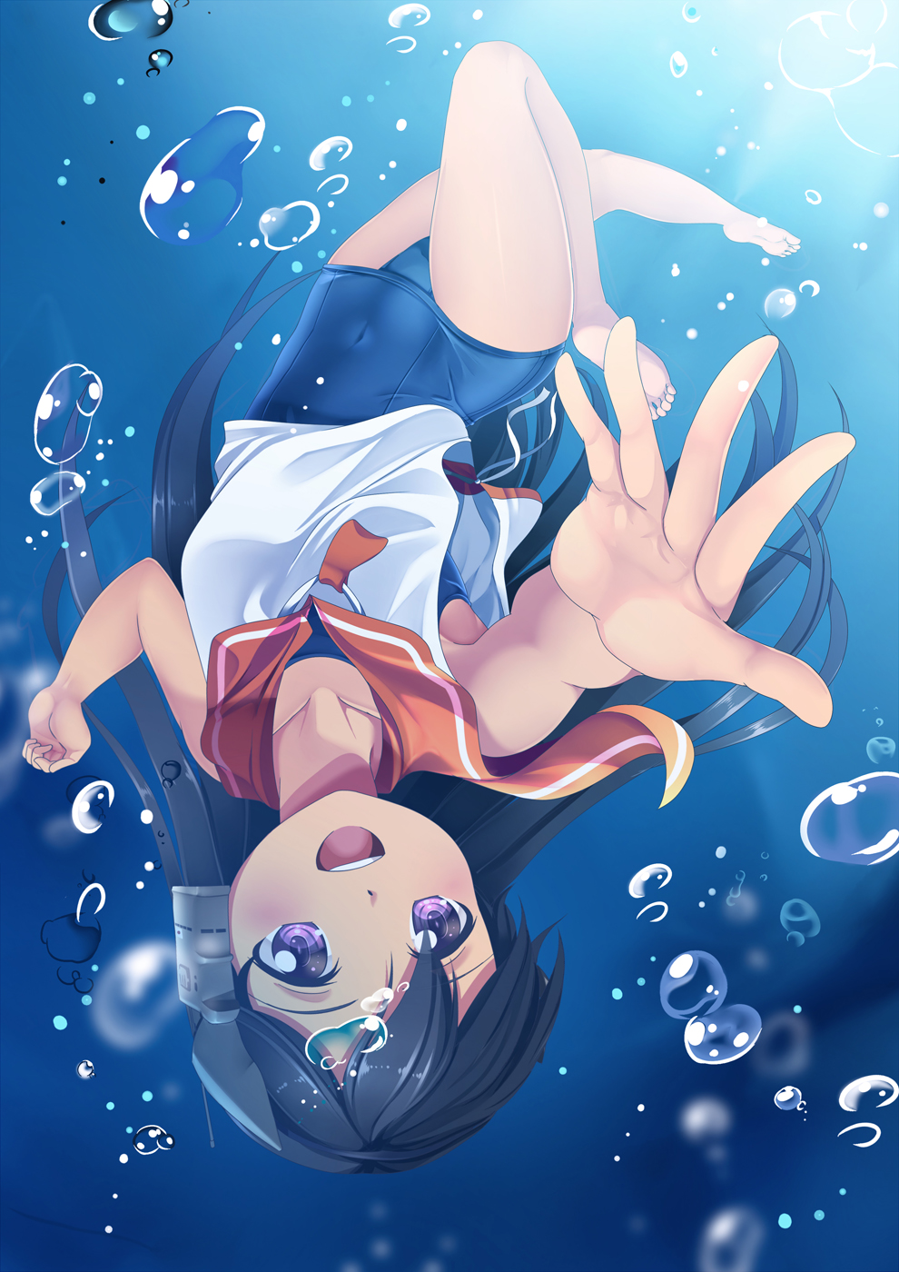 1girl, black_eyes, black_hair, collarbone, highres, i-400_(kantai_collection), kantai_collection, long_hair
