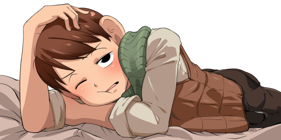 1boy, black_eyes, brown_hair, chilchuck, dungeon_meshi, kaminosaki1, large_ears, looking_at_viewer