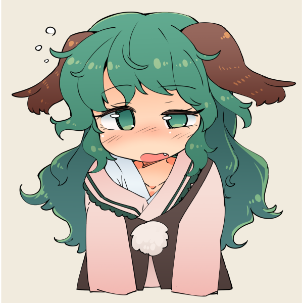 1girl, animal_ears, dog_ears, eyebrows_visible_through_hair, green_eyes, green_hair, ini_(inunabe00), kasodani_kyouko