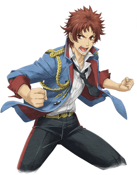 1boy, avan_hardins, male_focus, necktie, official_art, open_mouth, red_eyes, redhead