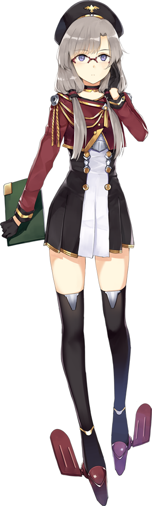 1girl, adjusting_eyewear, aiguillette, azur_lane, black_gloves, black_hat, black_legwear, closed_mouth