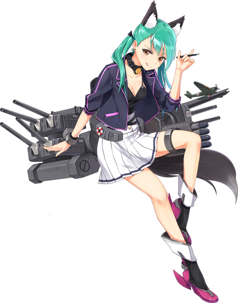 1girl, animal_ears, aoba_(azur_lane), aqua_hair, azur_lane, bangs, black_collar, black_ribbon