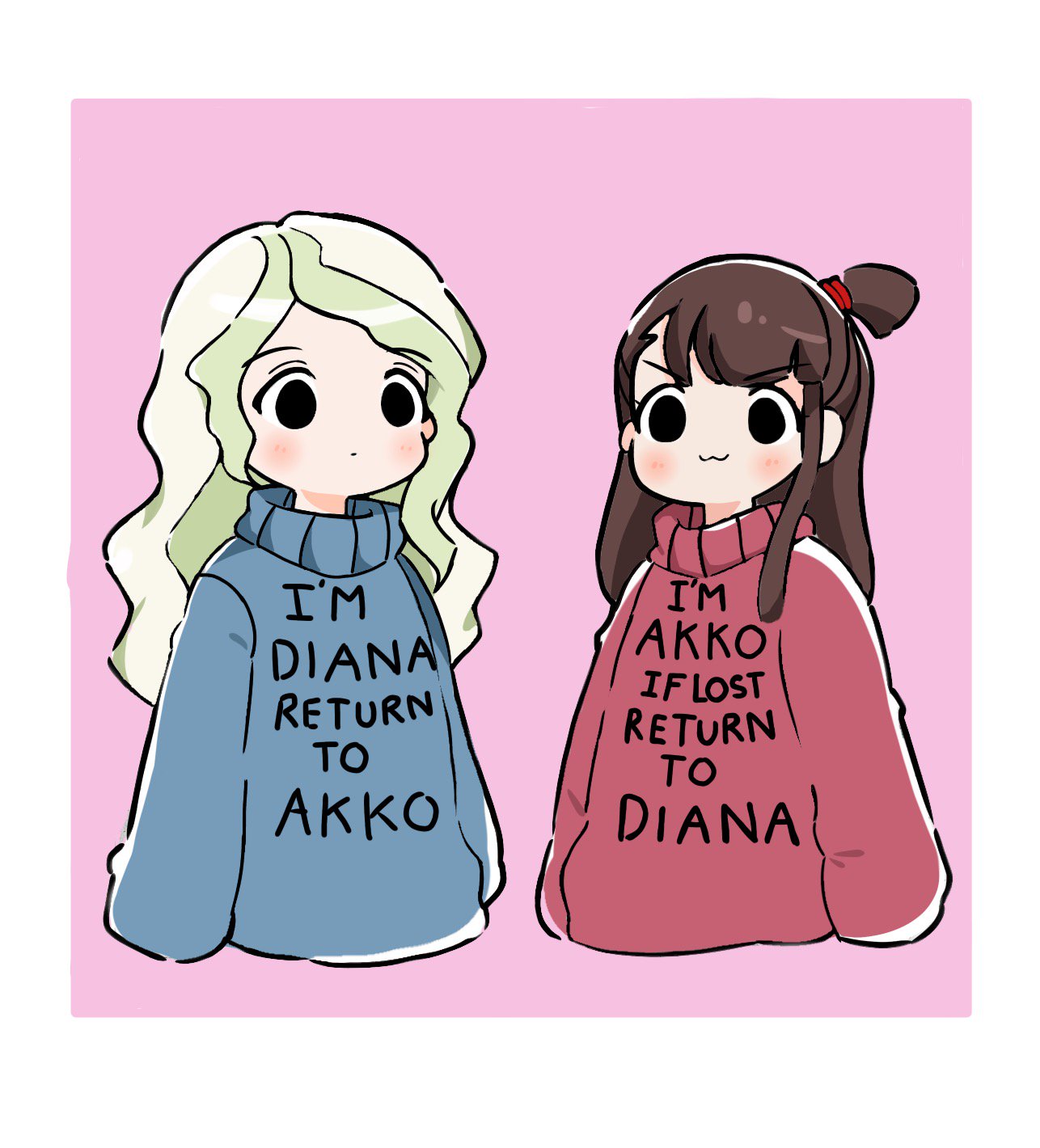 2girls, cosplay, diana_cavendish, english, gravity_falls, highres, kagari_atsuko, little_witch_academia