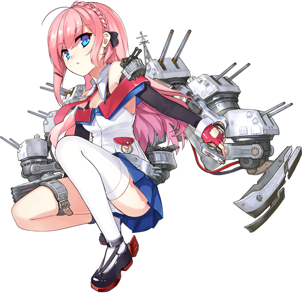 1girl, :o, ahoge, asymmetrical_hair, atlanta_(azur_lane), azur_lane, bald_eagle, bangs