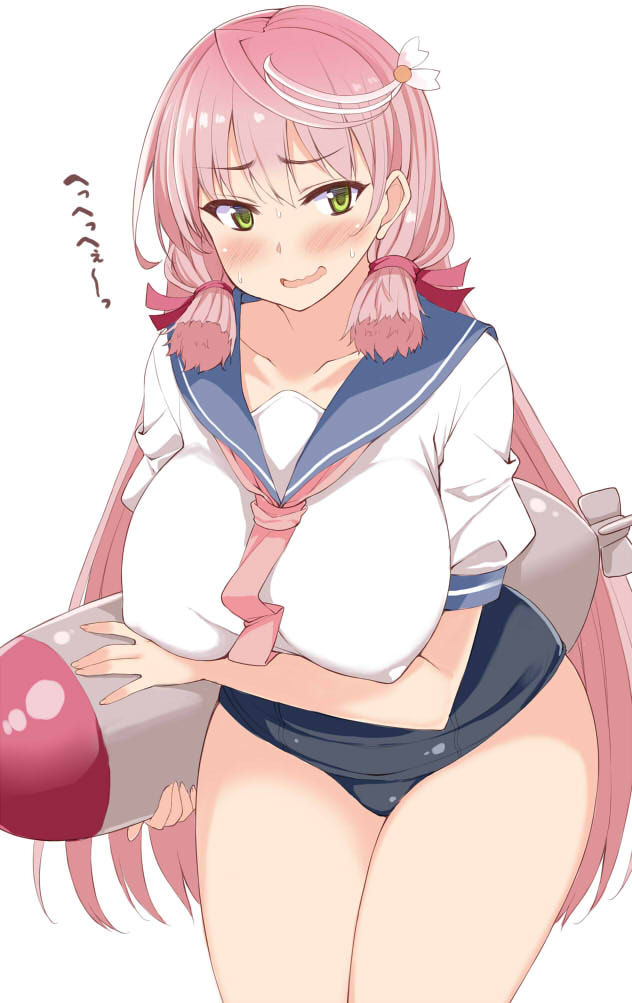 1girl, akashi_(kantai_collection), blue_sailor_collar, breasts, commentary_request, cosplay, cowboy_shot, green_eyes