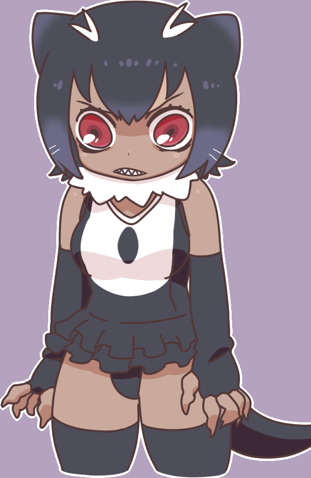 1girl, bob_cut, cowboy_shot, dark_skin, elbow_gloves, fingerless_gloves, fingernails, frilled_swimsuit