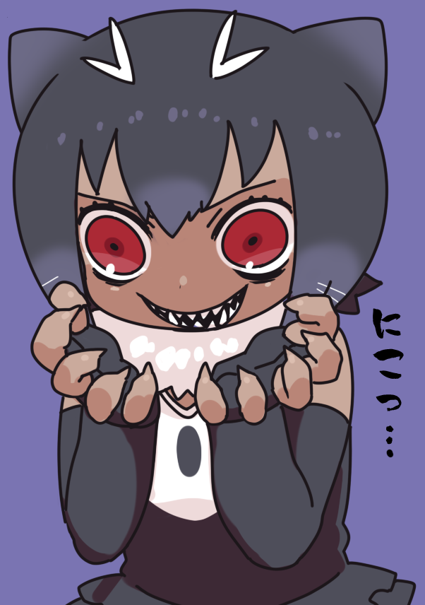 1girl, bob_cut, dark_skin, elbow_gloves, evil_smile, fingerless_gloves, fingernails, frilled_swimsuit