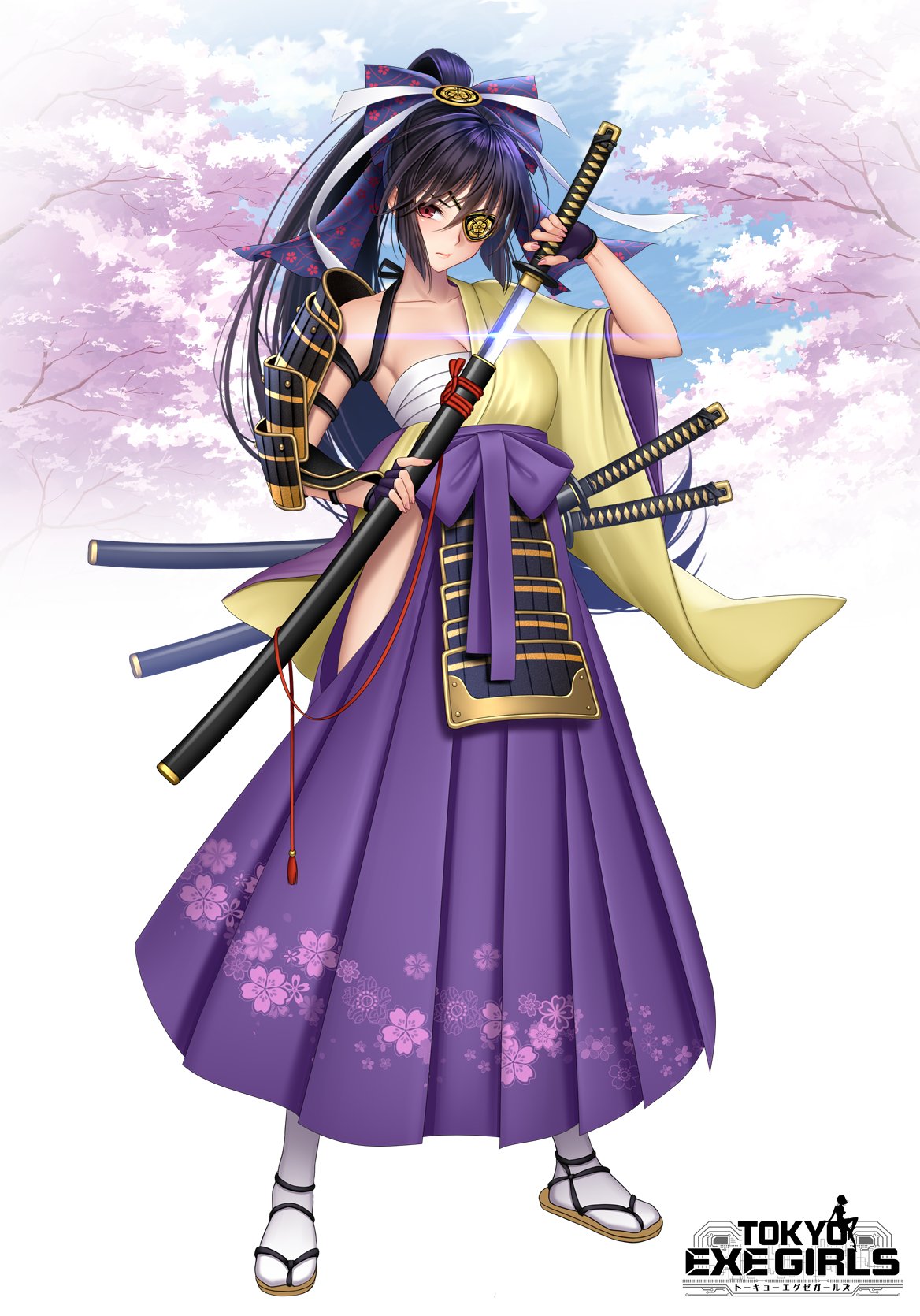 >:(, 1girl, armor, blush, bow, breasts, cleavage, collarbone