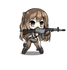 1girl, animated, animated_gif, assault_rifle, black_footwear, black_legwear, black_panties, boots