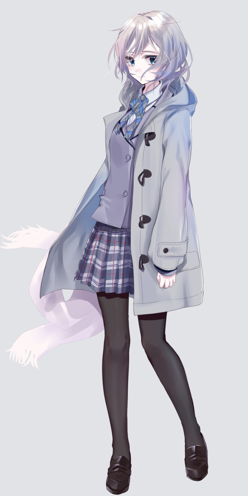 1girl, absurdres, anastasia_(idolmaster), black_footwear, black_legwear, blue_eyes, blush, closed_mouth