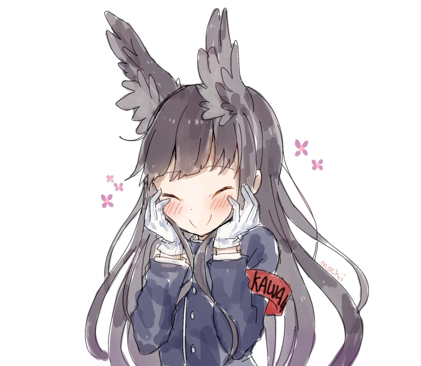 1girl, animal_ears, armband, azur_lane, bangs, blue_jacket, blush, brown_hair