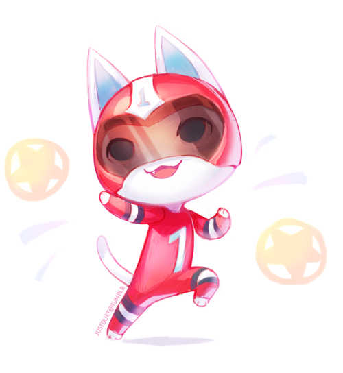 1boy, animal_ears, artist_name, cat, cat_ears, cat_tail, doubutsu_no_mori, fang, helmet, image_sample, kid_cat_(doubutsu_no_mori), open_mouth, simple_background, solo, star, tail, tumblr_sample, visor, white_background