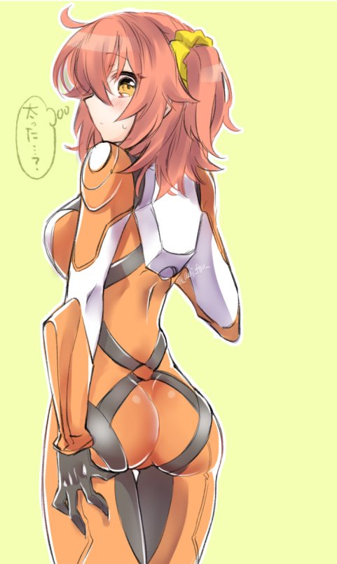 1girl, ahoge, ass, ass_support, blush, bodysuit, breasts, fate/grand_order