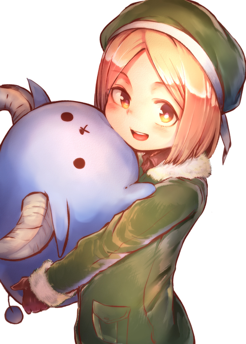 1girl, absurdres, babe_(fate), beret, blonde_hair, bull, fate/grand_order, fate_(series)