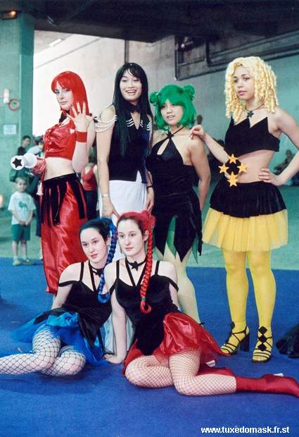 bishoujo_senshi_sailor_moon, blonde_hair, blue_hair, boots, braid, brunette, cosplay, curly_hair