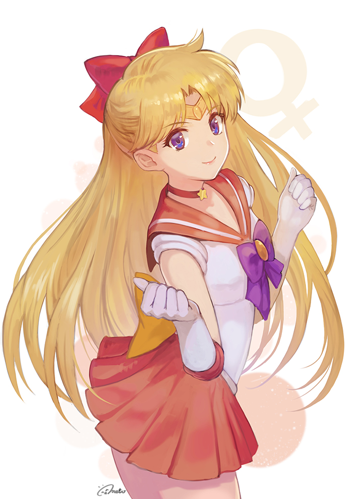 1girl, aino_minako, back_bow, bishoujo_senshi_sailor_moon, blonde_hair, bow, bowtie, breasts