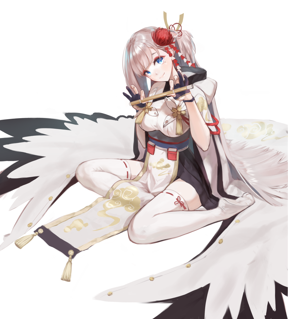 1girl, azur_lane, bangs, blue_eyes, blush, breasts, closed_mouth, flute