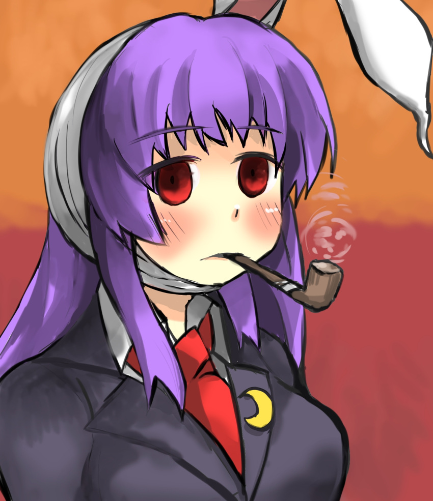 bandage, bandaged_head, blazer, crescent, crescent_moon_pin, empty_eyes, fine_art_parody, gaoo_(frpjx283)