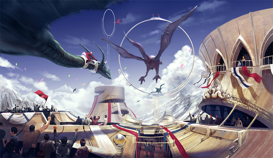 dragon, fantasy, mountain, noba, original, race, racing, scifi, snow, wings