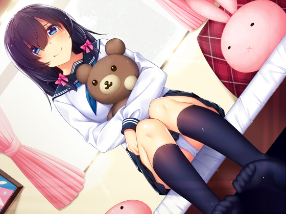 1girl, :3, :x, bangs, bed, bed_sheet, black_hair, black_legwear
