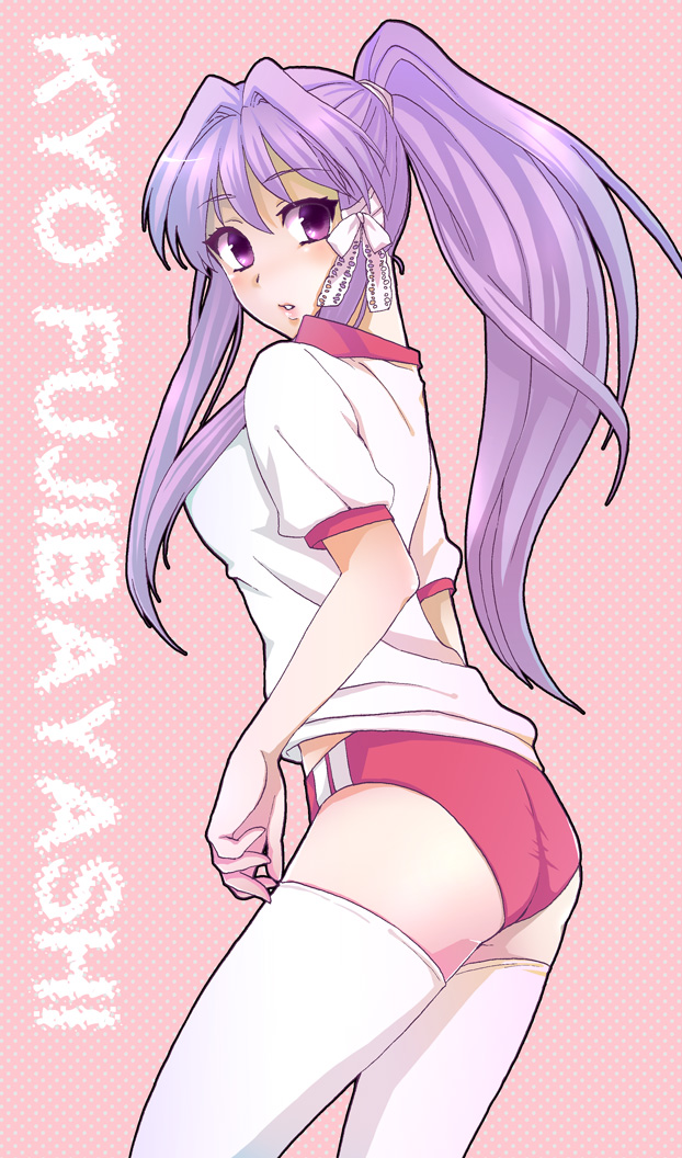 bad_id, buruma, clannad, fujibayashi_kyou, gym_uniform, kon_(konb), long_hair, ponytail