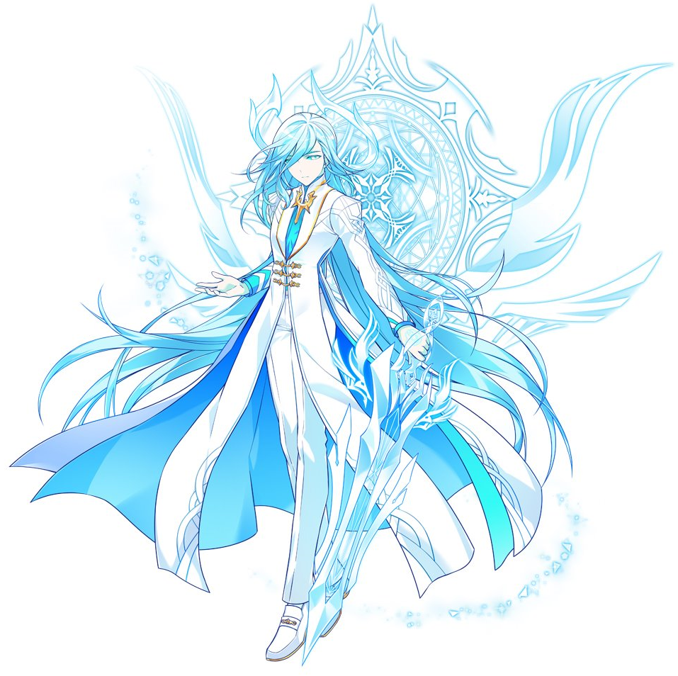 1boy, ainchase_ishmael, artist_request, blue, blue_eyes, blue_hair, blue_neckwear, elsword