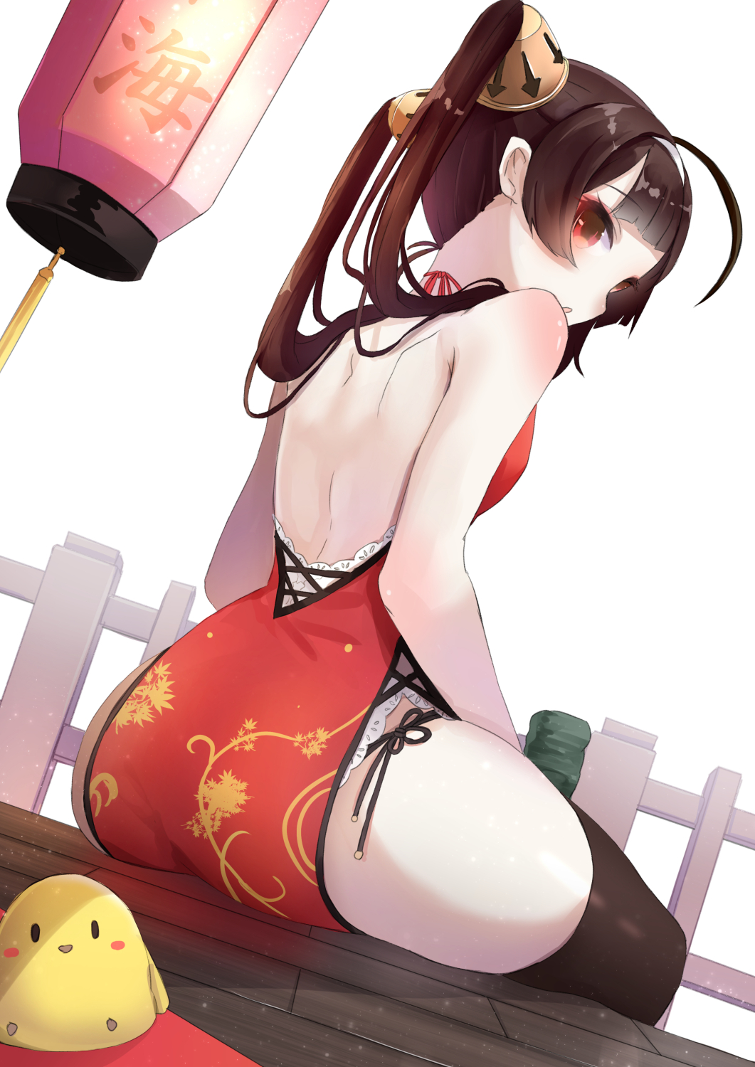 1girl, :o, ahoge, ass, azur_lane, back, bangs, bare_arms